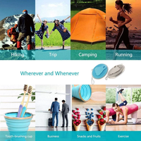 Bouteille d'eau de sport pliable personnalisable en silicone de qualité alimentaire, sans BPA, grande capacité, lavable au lave-vaisselle, pour les voyages