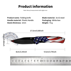 Coltello Tascabile per Sopravvivenza all'Aperto, Coltello Pieghevole Tattico OEM con Stampa 3D Personalizzata, Lama in Acciaio Nero, Vendita all'Ingrosso per Campeggio e Attività all'Aperto - Product Image 2