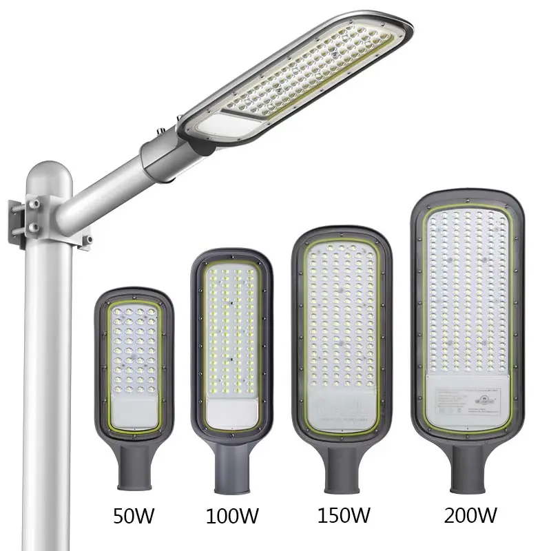 Luz de rua LED de alto brilho, material de alumínio fundido, solução livre de acionamento, 50W, 60W, 80W, 100W, 120W, 200W, 150 watts