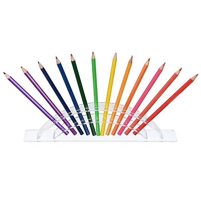 Soporte de exhibición de bolígrafo de 12 ranuras, soporte de acrílico transparente para bolígrafo, organizador de oficina y hogar, almacenamiento de lápiz de cejas