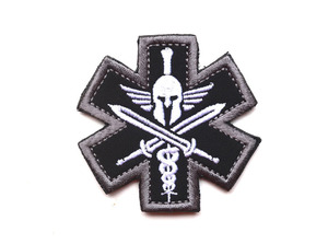 Parche de moral táctico para exteriores Do No Harm Do Know Harm Spartan Medical Badge <span class=keywords><strong>Hook</strong></span> <span class=keywords><strong>and</strong></span> <span class=keywords><strong>Loop</strong></span> Brazalete bordado - Product Image 3