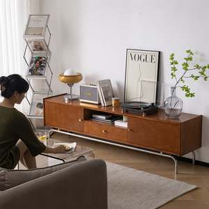 Vintage Style Solid Wood Floating <b>Tv</b> Cabinet Nordic Retro Wall Storage <b>Unit</b> <b>Small</b> Apartment Living Room Japanese Minimalist - Product Image 1
