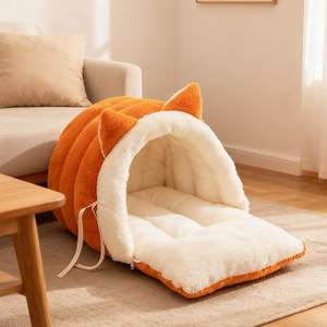 Waschbares Katzenbett – Warmes, plüschiges, rutschfestes Bett für Kätzchen, Welpen und andere Haustiere zum Schlafen und Entspan - Product Image 4