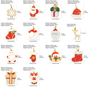 Nouveaux accessoires de bijoux en acier inoxydable, série de Noël DIY, pendentif mignon de Père Noël pour la création de breloques de bijoux - Product Image 4