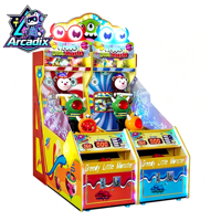 Machine de jeu d'arcade à monnayeur pour enfants, modèle 'Petit Monstre Gourmand', jeu de lancer de balles et de récupération de tickets, en plastique, en anglais, pour centres de jeux