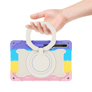 Coloré mignon Silicone Bracelet support rotatif étui pour tablette pour Samsung <span class=keywords><strong>Galaxy</strong></span> Tab <span class=keywords><strong>S8</strong></span> Ultra OPPO <span class=keywords><strong>Pad</strong></span> pour enfants étui pour tablette - Product Image 1