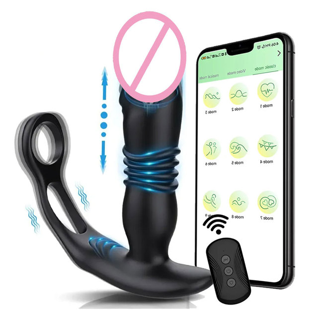 3 in 1 Male Vibrating Prostate Massager Wireless APP Remote Control Masturbator G-Spot Sex Toys Butt Plug Anal Vibrator for Men