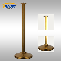 Poteau de contrôle de foule Traust RP-32CC pour événements tapis rouge, barrière de queue avec cordes dorées et argentées