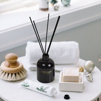 Ensemble cadeau diffuseur de parfum noir de luxe personnalisé de 200 ml, flacon en verre vide avec bouchons