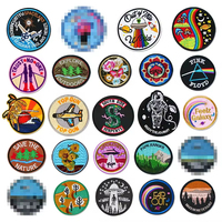 Écussons brodés thermocollants personnalisés, motifs variés, badges tissés en polyester pour chapeaux, vêtements, décoration DIY, couleur personnalisée, service OEM