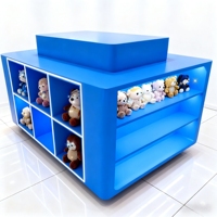 Nouvellement bleu boutique supports jouets d'affichage pour peluche jouet brique magasin affichage Anime avec lumières LED vitrines