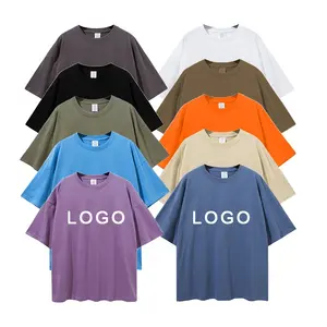 High Quality 230 Gsm Drop Shoulder Heavyweight T-shirt Luxury Blank Heavy Cotton Custom Streetwear Oversized T Shirt For Men