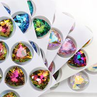 Nouveau Strass en Cristal K9 de 24 mm, Pierre Fantaisie en Verre Triangulaire, Couleur AB, Grand Cristal pour Robes de Mariée, Vêtements, Chaussures et Sacs DIY