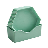 10 Stuks Serviesgoed Set Fruit Snoep Serveware Spit Bot Dienblad Niet-Toxine Snack Gerechten Tarwestro Plastic Borden