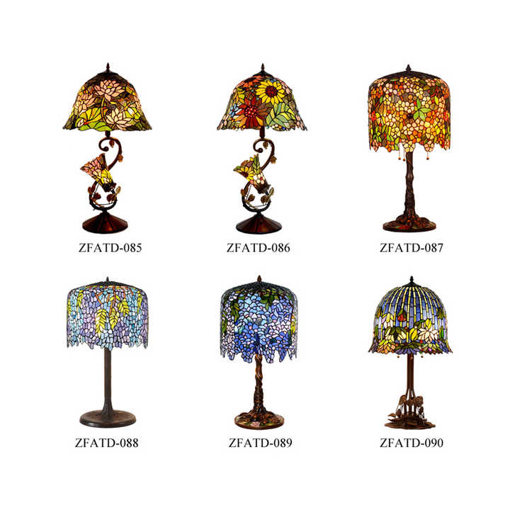 zf最低价格蒂芙尼风格彩色玻璃台灯 (旧) 蒂芙尼玻璃台灯艺术蒂芙尼