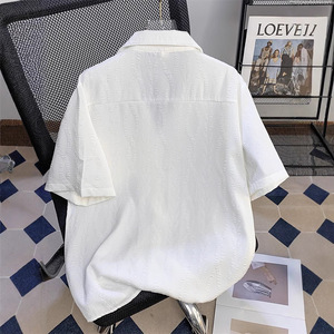 Supporto personalizzazione di un articolo camicia estiva Casual e alla <span class=keywords><strong>moda</strong></span> da <span class=keywords><strong>uomo</strong></span> camicia a maniche corte tinta unita Cool Jacquard alla <span class=keywords><strong>moda</strong></span> - Product Image 4