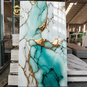 Moderne Klassische UV-Wandpaneele Wasserdichte Glänzende Marmor-PVC-Platten für TV-Hintergrund-Dekoration UV-Schutz-Wandplatten - Product Image 3