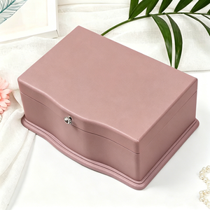 Luxury <b>Extra</b> <b>Large</b> Curved Wooden Music Jewelry Boxes Premium Paint Finish For High End Girls Full Jewelry Gift Packaging - Product Image 3