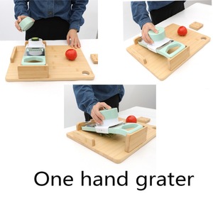 Tabla de cortar de bambú, herramienta de cocina ajustable con una sola mano para cortar frutas y verduras - Product Image 4