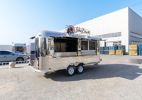Nouveau 304 En Acier Inoxydable Mobile Food Trucke Camper Van Hot Dogs Food Cart Café Crème Glacée Alimentaire Remorque avec Cuisine Complète