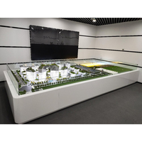 Maquette architecturale 3D à l'échelle 1:180 d'un établissement scolaire privé et d'une villa au design moderne, table de sable avec matériaux PVC/plastique
