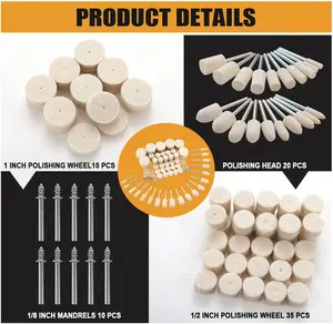 Roda de polimento para Dremel kit de polimento, roda de polimento de feltro de lã para Dremel acessórios de ferramenta rotativa