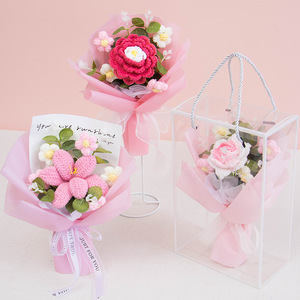 <span class=keywords><strong>Ramo</strong></span> de <span class=keywords><strong>Rosas</strong></span> <span class=keywords><strong>y</strong></span> <span class=keywords><strong>Tulipanes</strong></span> de Ganchillo Hecho a Mano para el Día de San Valentín 2026, Regalo Creativo para Novia - Product Image 3