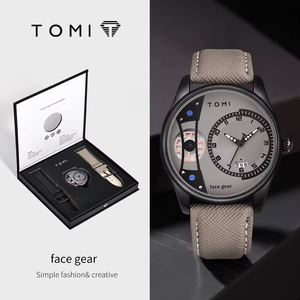 Reloj de Cuarzo TOMI T105 para Hombre, de Negocios, Alta Calidad, con Calendario, Correa de Cuero, Moderno, en Stock - Product Image 3