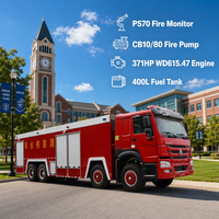 Camion Pompier Diesel Lourd HOWO 8x4 25000L 371HP WD615 Double Châssis Pompe à Haut Débit CB10/80 Canon Incendie PS70 Portée 80m ABS