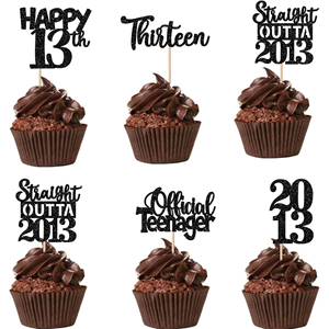 10 Stück Happy <span class=keywords><strong>Birthday</strong></span> Cake Toppers für Kinder zum <span class=keywords><strong>13</strong></span>. Geburtstag, Jubiläen, Partydekoration - Product Image 3