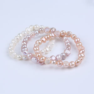 Zhuji рынок жемчуга роскошного дизайна натуральные 7-8 мм в стиле барокко с кулоном в виде пресноводного жемчуга браслет - Product Image 1