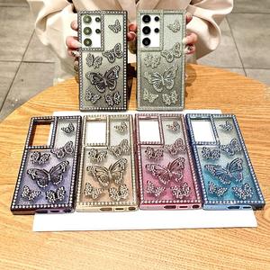 PH691 Gradient Glitter 3D mariposa adecuada para <span class=keywords><strong>Samsung</strong></span> S25 Phone case S24ultra Glitter A14/A26 funda protectora - Product Image 1