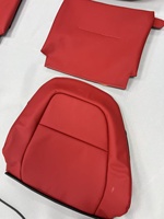 Vente en gros d'usine, housses de siège en fibre de carbone PU de haute qualité pour remplacement de sièges Ferrari avec cuir véritable rouge imperméable