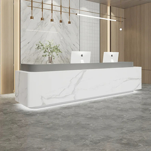 Mostrador de recepción de lujo moderno, gran oferta, estilo nórdico, mostrador de recepción de madera, mostrador de recepción para empresa o recepción de Hotel - Product Image 4