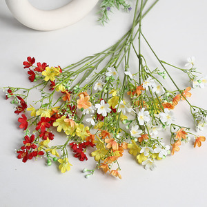 Fleurs artificielles Lichao de daphné et de forsythia mélangées en soie, branche unique, résistantes aux UV, pour décorations de mariage - Product Image 1