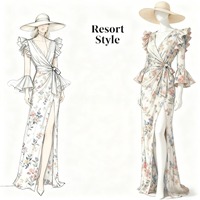 Robe d'été sans manches taille haute amincissante, coupe trapèze, avec fermeture éclair, style vintage élégant haut de gamme, personnalisable en gros (tailles S-L)