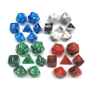 Acrílico Mini 7 Die Polyhedral RPG DND Multi <span class=keywords><strong>Color</strong></span> <span class=keywords><strong>Dice</strong></span> <span class=keywords><strong>Set</strong></span> con bolsa de terciopelo - Product Image 4