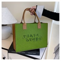 Sac fourre-tout en feutre réutilisable, épais et de grande capacité, avec logo personnalisé écologique, pour les courses