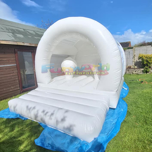 Castillo inflable blanco para niños, brincolín comercial para fiestas al aire libre. - Product Image 2