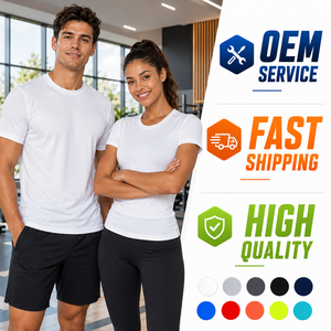 เสื้อยืดผู้ชายขายส่ง 160 GSM โพลีเอสเตอร์ ไซส์ยุโรป สกรีนโลโก้ได้ แห้งเร็ว ออกแบบเองได้ รับผลิตแบบ OEM ODM จากโรงงานโดยตรง เสื้อยืดออกกำลังกาย - Product Image 1