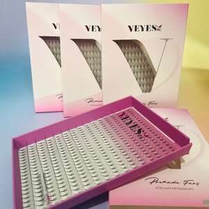 VEYES Plus Tray 8D 10D 12D 14D Volume Extensions de cils en cachemire noir foncé Marque privée russe Extension de cils éventails préfabriqués - Product Image 2