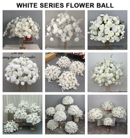 Boule de fleurs artificielle LEDA Boho beige en herbe de la pampa pour centre de table de mariage, arrangement floral pour décoration de mariage, événement ou fête