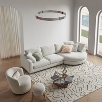 Canapé industriel haut de gamme à accoudoirs roulés, en tissu lin, résistant aux taches, avec commande par application, design confortable, pour appartement et mobilier de maison