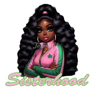 Meilleures ventes Nouveaux produits Soror Afro Girl Alpha <span class=keywords><strong>kappa</strong></span> Sororité Dtf Impression Fer sur Autocollants de transfert de chaleur - Product Image 3