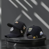 Gorra Trucker de 6 Paneles de Mezclilla Estilo Urbano Deportivo Vintage Personalizada con Logotipo de Letras en Tela Común, Hebilla Dorada de Cobre, Unisex para Adultos