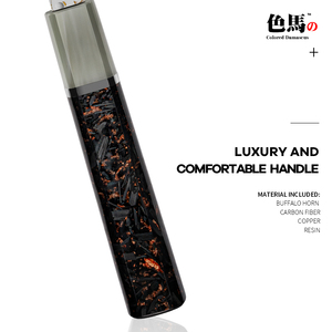 240MM ग्युटो चाकू हाई-एंड 67 परतें कॉपर दमिश्क स्टील रसोई चाकू VG-10 कोर बफ़ेलो हॉर्न कार्बन फाइबर कॉपर हैंडल के साथ - Product Image 4