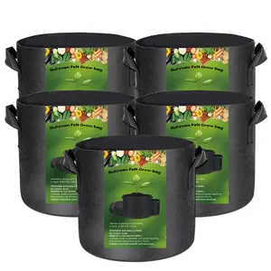 Customized 2 3 5 7 10 15 20 30 50 100 200 300 Gal Grow Planter Pot Non-woven Pot Non Woven Planting Grow Bag Fabric Grow Pots
