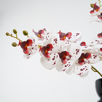 Buket Bunga Anggrek Phalaenopsis PVC Buatan 7 Tangkai, Sentuhan Halus Realistis, Elegan, Mirip Asli untuk Pernikahan