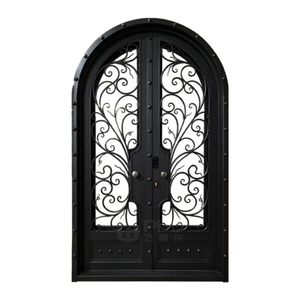 Fournisseur professionnel de portes <span class=keywords><strong>d</strong></span>'<span class=keywords><strong>entrée</strong></span> principales doubles pour maison, portes de sécurité et de sécurité, portes rondes <span class=keywords><strong>en</strong></span> fer forgé et <span class=keywords><strong>en</strong></span> verre - Product Image 2