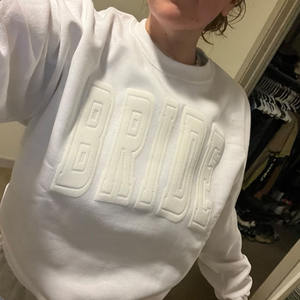 Personalized Embossed <strong>Wifey</strong> Bridal Crewneck <strong>Sweatshirt</strong> Custom Wedding <strong>Sweatshirt</strong> Embossed <strong>Sweatshirt</strong> - Product Image 1